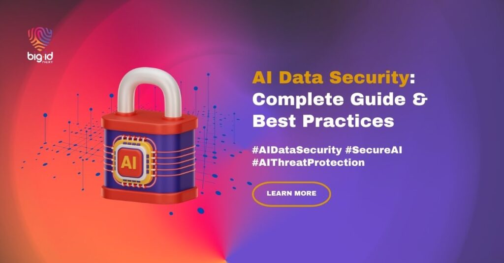 AI data security: image of a lock with AI text on it